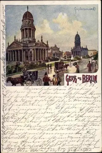 Ganzsachen Litho Berlin Mitte, Gendarmenmarkt