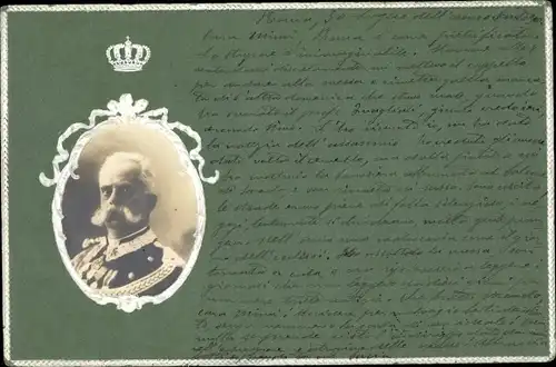 Präge Passepartout Ak König Umberto I. von Italien