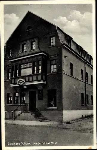 Ak Niederfell an der Mosel, Gasthaus Schunk