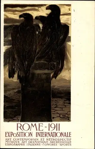 Künstler Ak Roma Rom Lazio, Exposition Internationale 1911, Kunstausstellung, Adler