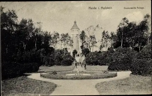 Ak Heide in Schleswig Holstein, Oesterweide Anlage, Wasserturm