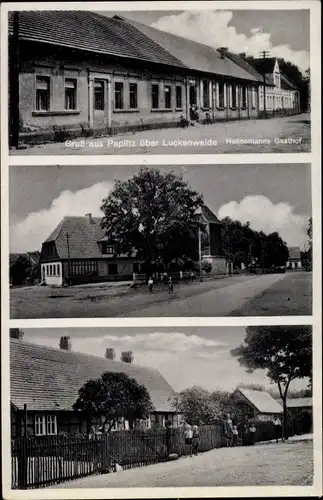 Ak Paplitz Baruth in der Mark, Hannemanns Gasthof, Ortsansichten