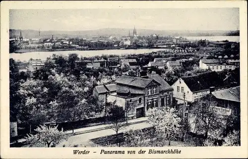 Ak Werder an der Havel, Panorama von der Bismarckhöhe