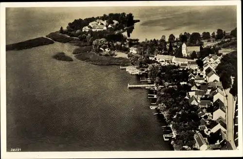 Ak Teupitz in Brandenburg, Hotel und Gasthaus Goldener Stern, Fliegeraufnahme