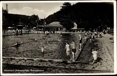 Ak Sitzendorf in Thüringen, Schwimmbad
