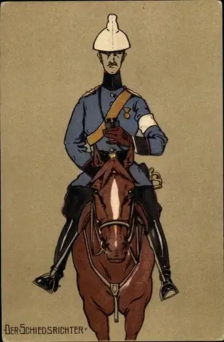 Künstler Ak Der Schiedsrichter, deutscher Soldat zu Pferde
