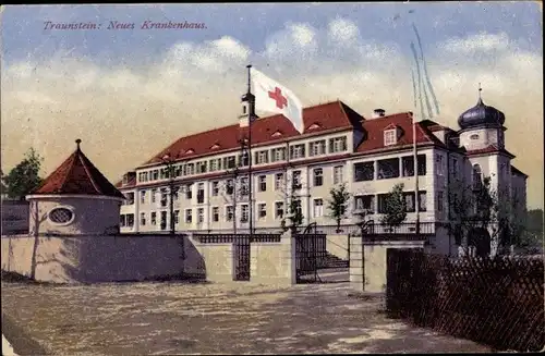 Ak Traunstein in Oberbayern, Neues Krankenhaus