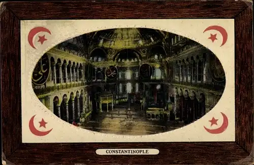 Passepartout Ak Konstantinopel Istanbul Türkei, Interieur Sainte Sophie