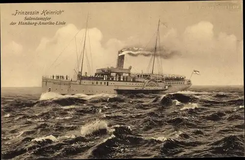 Ak Salondampfer Prinzessin Heinrich, Hamburg Amerika Linie