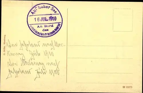 Ak Salondampfer Prinzessin Heinrich, Hamburg Amerika Linie