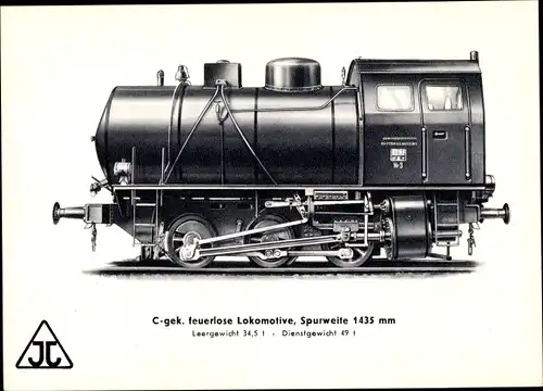 Ak Deutsche Eisenbahn, Dampflokomotive, C gek. feuerlose Lok, Spurweite 1435mm