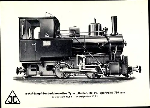 Ak Deutsche Eisenbahn, Dampflokomotive, B Nassdampf Tenderlok 175 PS, Arn. Jung