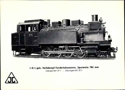 Ak 1 D 1 gek. Heißdampf Tenderlokomotive, Deutsche Eisenbahn, Arn. Jung