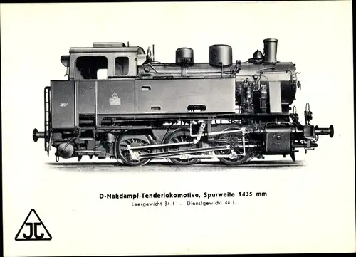 Ak Deutsche Eisenbahn, Dampflokomotive, D Nassdampf Tenderlokomotive