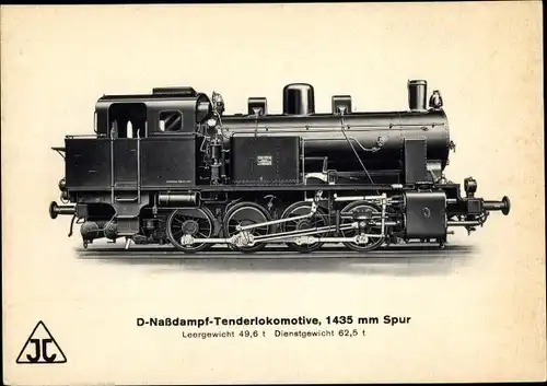 Ak Deutsche Eisenbahn, Dampflokomotive, D Nassdampf Tenderlokomotive
