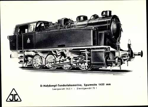 Ak Deutsche Eisenbahn, Dampflokomotive, D Nassdampf Tenderlokomotive