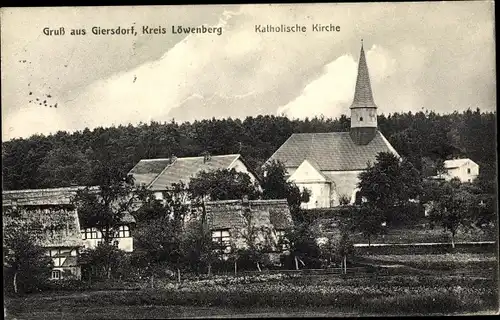 Ak Podgórzyn Giersdorf Riesengebirge Schlesien, Katholische Kirche