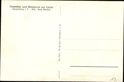 Ak Langenhain Ziegenberg Ober-Mörlen Wetteraukreis, Gaststätte zur Linde