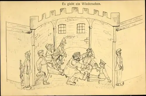 Ak Der Weltkrieg in 6 Bildern, Es gibt ein Wiedersehen