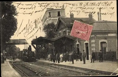 Ak Colombes Hauts de Seine, La Gare, Eisenbahn