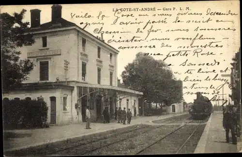 Ak La Côte-Saint-André Isere, Gare, Eisenbahn