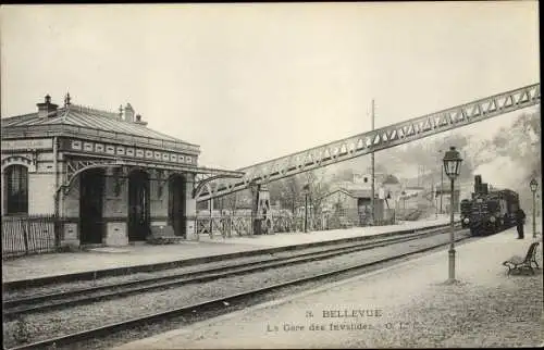 Ak Bellevue Meudon Hauts de Seine, La Gare des Invalides