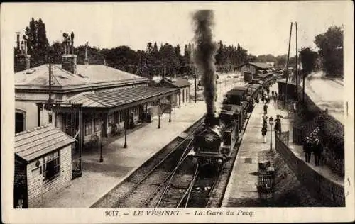 Ak Le Vésinet Yvelines, La Gare du Pecq, Eisenbahn
