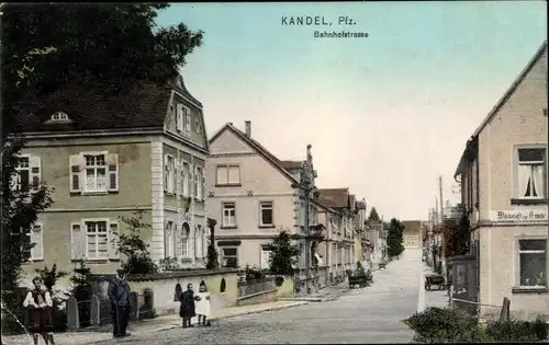 Ak Kandel in der Pfalz Bienwald, Bahnhofstraße