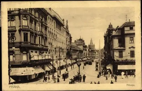 Ak Praha Prag, Prikopy, Straßenpartie