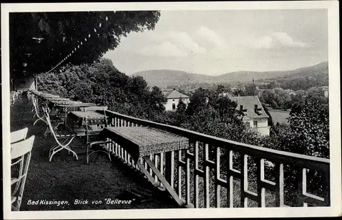 Ak Bad Kissingen Unterfranken Bayern, Kaffee Restaurant Bellevue, Terrasse