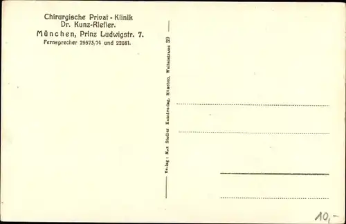 Ak München Bayern, Chirurgische Privatklinik, Prinz Ludwigstr. 7