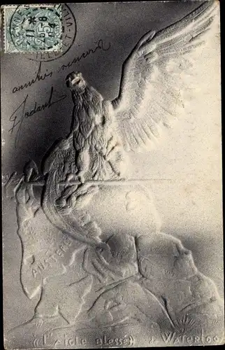 Präge Ak L'Aigle blesse de Waterloo