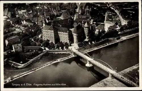 Ak Torgau an der Elbe, Fliegeraufnahme