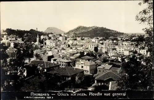 Ak Plovdiv Plowdiw Bulgarien, Panorama vom Ort