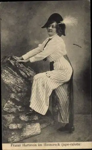Ak Sängerin Franzi Hartstein im Hosenrock, Jupe-culotte