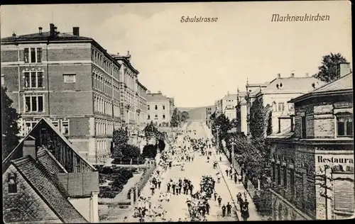 Ak Markneukirchen im Vogtland, Schulstraße, Restaurant