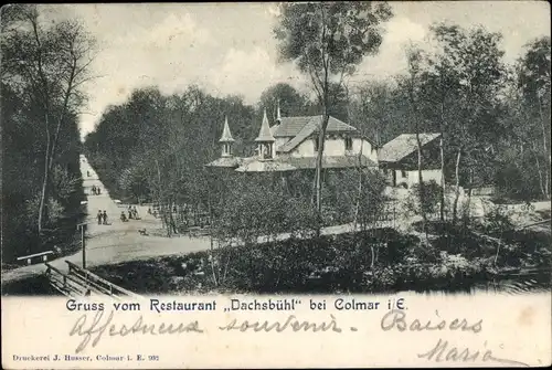 Ak Colmar Kolmar Elsass Haut Rhin, Restaurant Dachsbühl