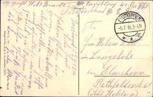 Ak Eydtkau Eydtkuhnen Ostpreußen, Kriegszerstörungen, zerstörte Häuser am Markt, I WK