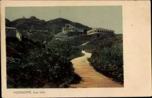 Ak Hongkong China, Peak Hotel, Landschaft