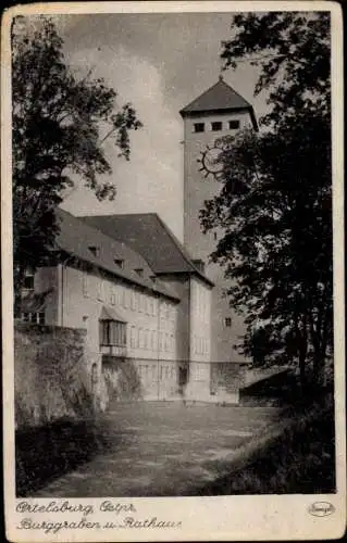 Ak Szczytno Ortelsburg Ostpreußen, Burggraben, Rathaus