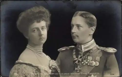 Ak Eitel Friedrich Prinz von Preussen, Sophie Charlotte von Oldenburg
