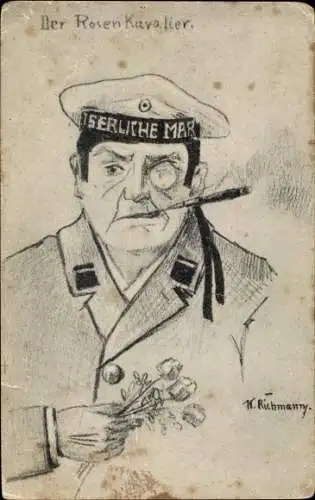 Künstler Ak Richmanny, W., Der Rosenkavalier, Seemann mit Zigarette, Kaiserliche Marine