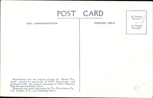 Ak Britisches Kriegsschiff, HMS Queen Elizabeth, Dreadnought, Kanonen