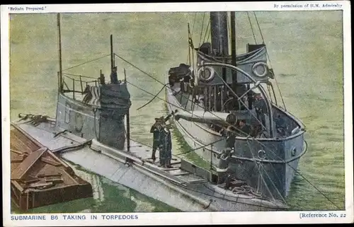 Ak Britisches U Boot, HMS B6, Submarine, Royal Navy