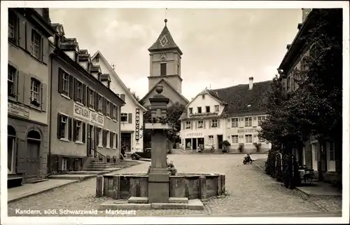 Ak Kandern im Schwarzwald Baden, Marktplatz, Restaurant