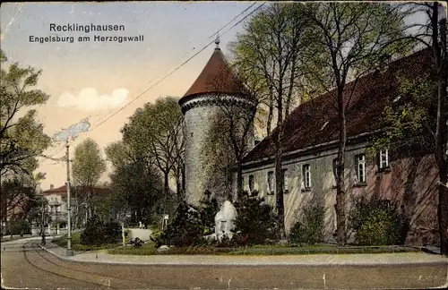 Ak Recklinghausen im Ruhrgebiet, Blick auf die Engelsburg am Herzogswall