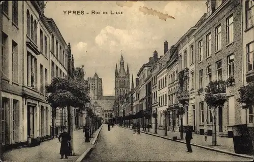 Ak Ypres Ypern Flandern, Rue de Lille