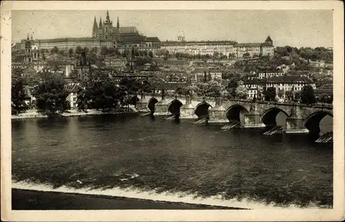 Ak Praha Prag Tschechien, Hradčany Hradschin, Karlsbrücke