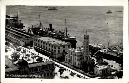 Ak Rio de Janeiro Brasilien, Hafenpartie, Dampfer