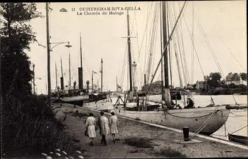 Ak Ouistreham Riva Bella Calvados, Le Chemin de Halage